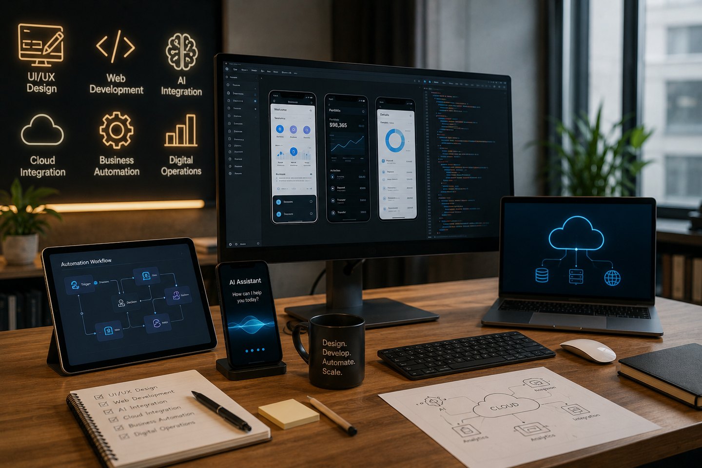 Digital services – design, web development and AI